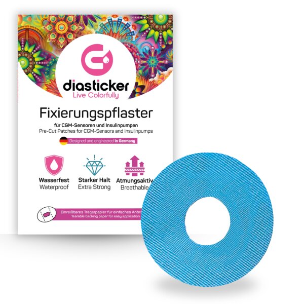 Freestyle Libre 2 Fixierpflaster (XL) - 10 Stück, Hellblau