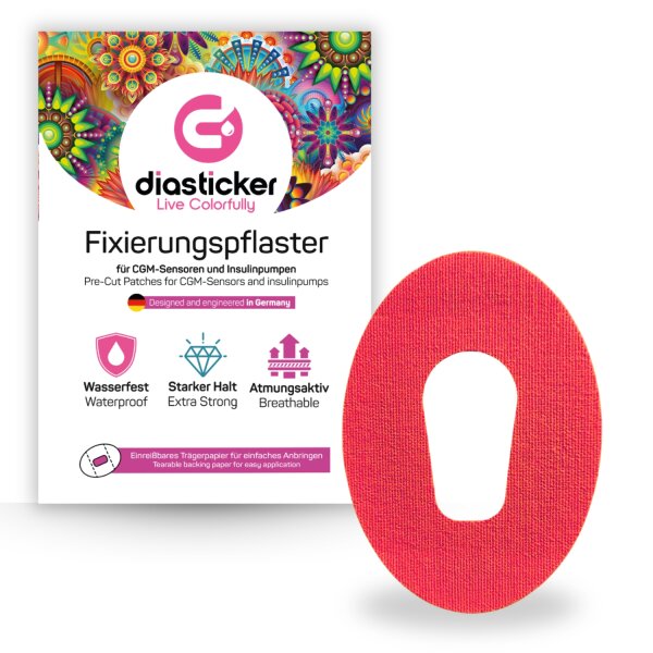 Dexcom G6 Fixierpflaster - 10 Stück, Rot