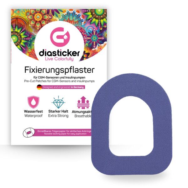Omnipod Fixierpflaster - 10 Stück, Dunkelblau