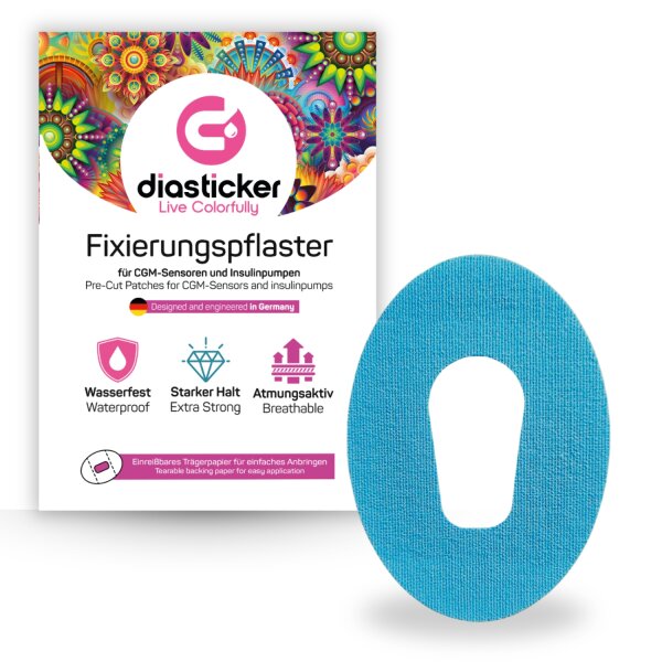 Dexcom G6 Fixierpflaster - 10 Stück, Hellblau