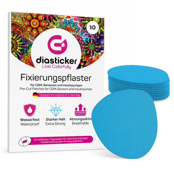 Overpatch XL Fixierpflaster (8,5 cm) - 10 Stück, Hellblau