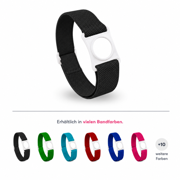 FreeStyle Libre 3 Fixierband - Halter: Ring Weiß (Bandfarbe wählbar)