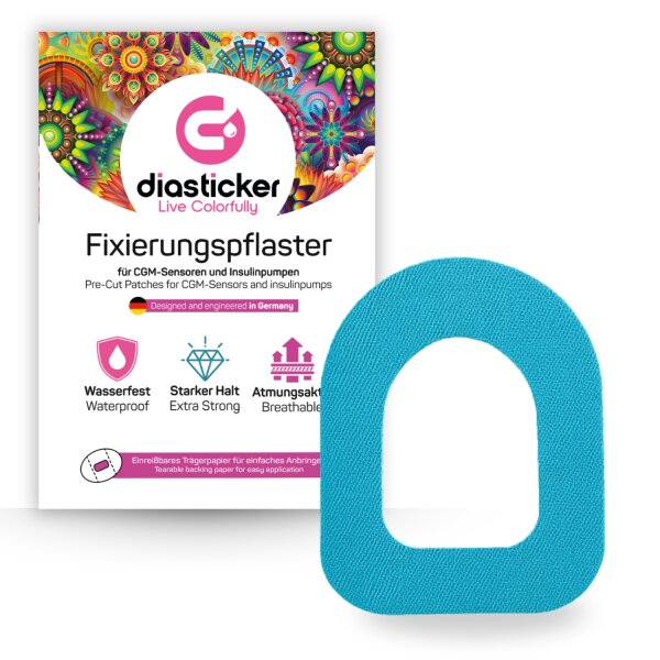 Omnipod Fixierpflaster - 10 Stück, Hellblau