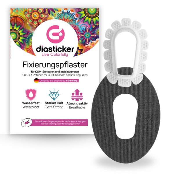 Dexcom G6 Sensoreinfassung - DexcomProtect - + 10 Pflaster (Schwarz)