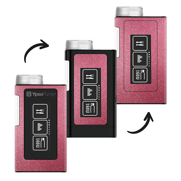 Mylife Ypsopump Sticker - Rosa Glitzer (3 Tragevarianten)