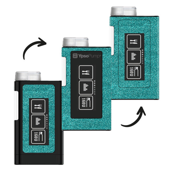 Mylife Ypsopump Sticker - Türkis Glitzer (3 Tragevarianten)