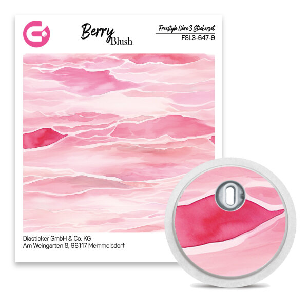 FreeStyle Libre 3 Sticker - 9er Set "Berry Blush"