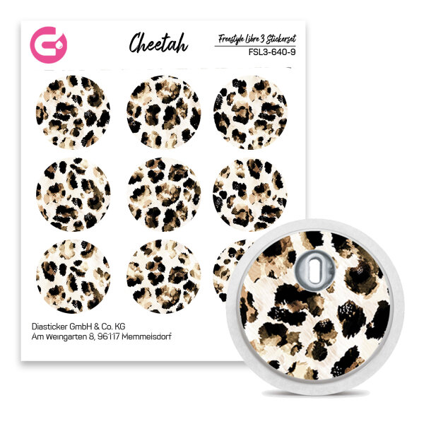 FreeStyle Libre 3 Sticker - 9er Set "Cheetah"