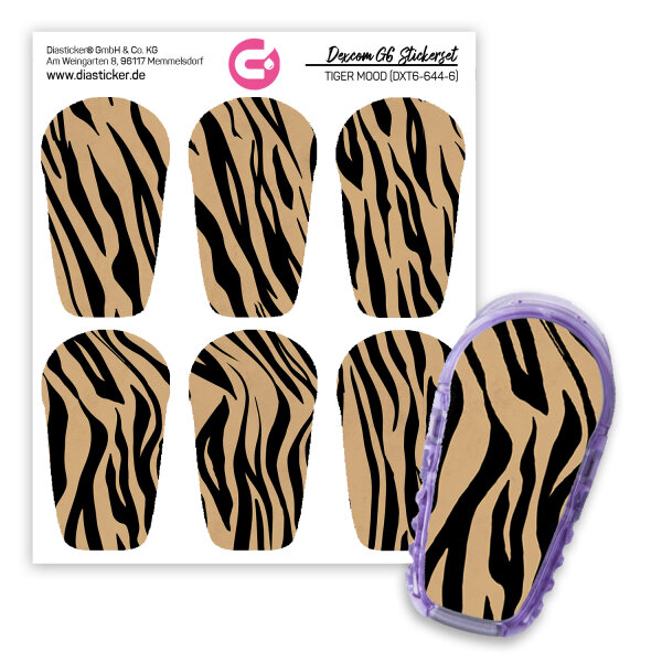 Dexcom G6 Sticker - 6er Set "Tiger Mood"