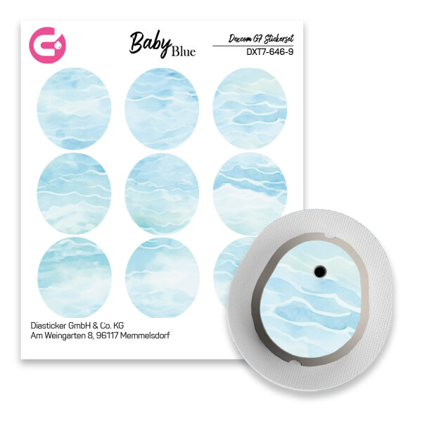 Dexcom G7 Sticker - 9er Set "Baby Blue"