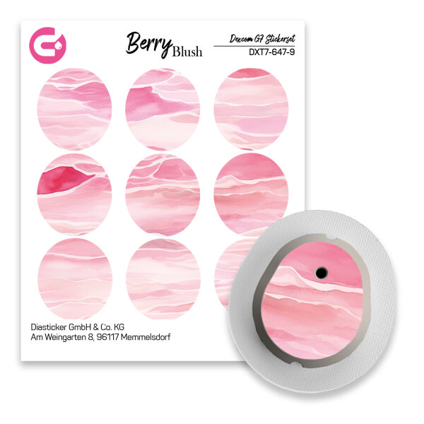 Dexcom G7 Sticker - 9er Set "Berry Blush"