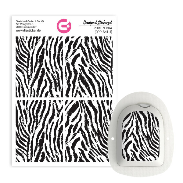 Omnipod Podsticker - "Pure Zebra" (4er Set)