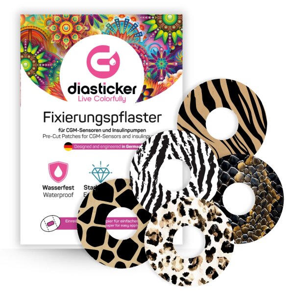 FreeStyle Libre 3 Pflaster - Mix-Paket - SAFARI - 5 Stück