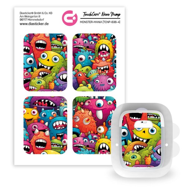 TouchCare Nano Pump Sticker - "Monster-Mania" (4er Set)