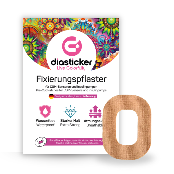 TouchCare Nano CGM Fixierpflaster - 20 Stück, Beige