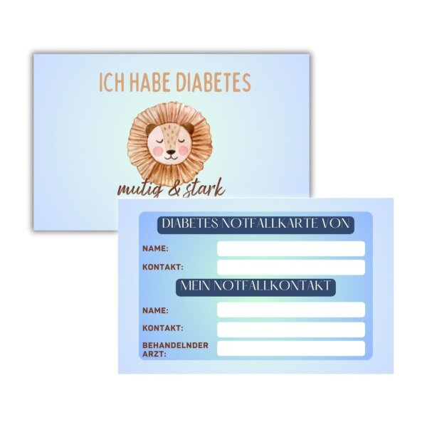 Medical ID Karte - Mutig & Stark (Ich habe Diabetes)