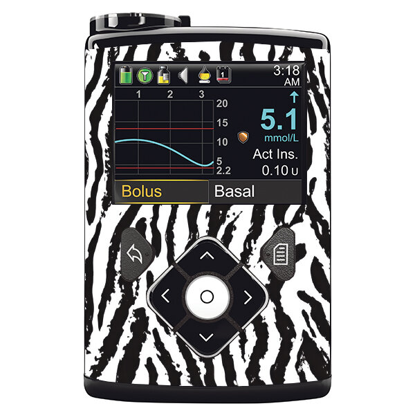 Minimed Sticker inkl. Clip (600/700er-Serie) - Pure Zebra