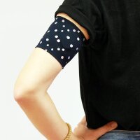Armloop Baumwolle - deep blue and dots