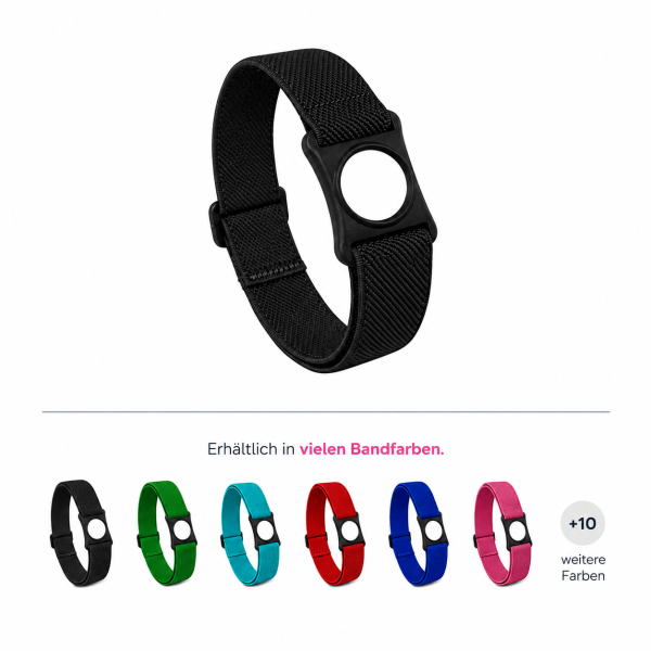 FreeStyle Libre 3 Fixierband - Halter: Ring Schwarz (Bandfarbe wählbar)