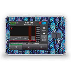 Sticker für die Tandem Diabetes Care t:slim X2 Insulinpumpe Design Blau Batik Peacock