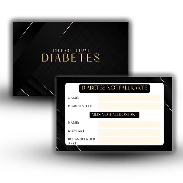 Medical ID Notfallkarte Ich habe Diabetes