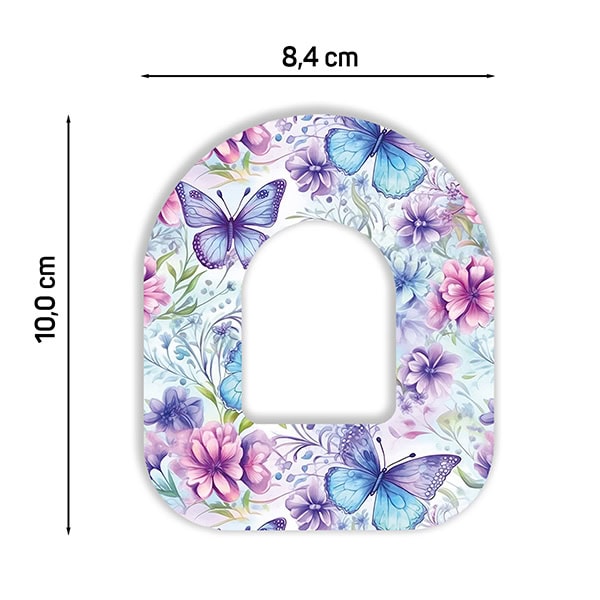 Omnipod Pflaster Tapes Fixierung bunt mit Motiv Schmetterling Blume für Patchpumpe