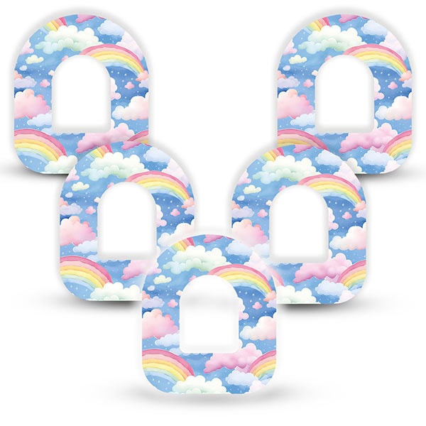 Omnipod Pflaster Tapes Fixierung bunt mit Motiv regenbogen wolken für Patchpumpe